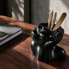 Artistic Desktop Storage Abstract Face Vase, Female Pen Holder, Makeup Brush Modern Vinyl Cup Decorative Vase Centerpiece for Living Room Table Shelf
