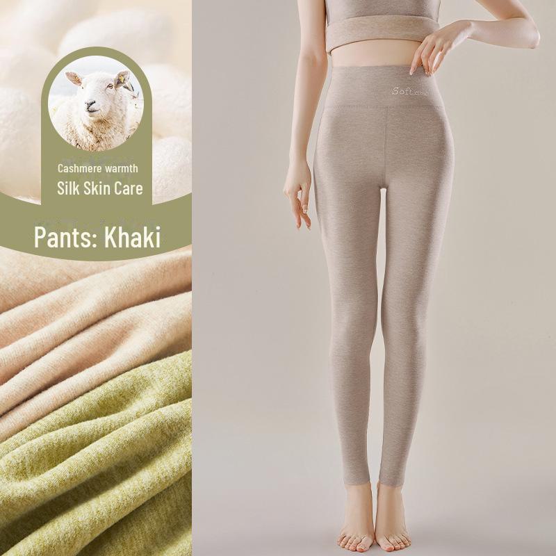 

Женские бесшовные теплые брюки из немецкого кашемира и шелка - плюшевый бархат, плотная зимняя хлопковая шерсть, школьная форма 2XL