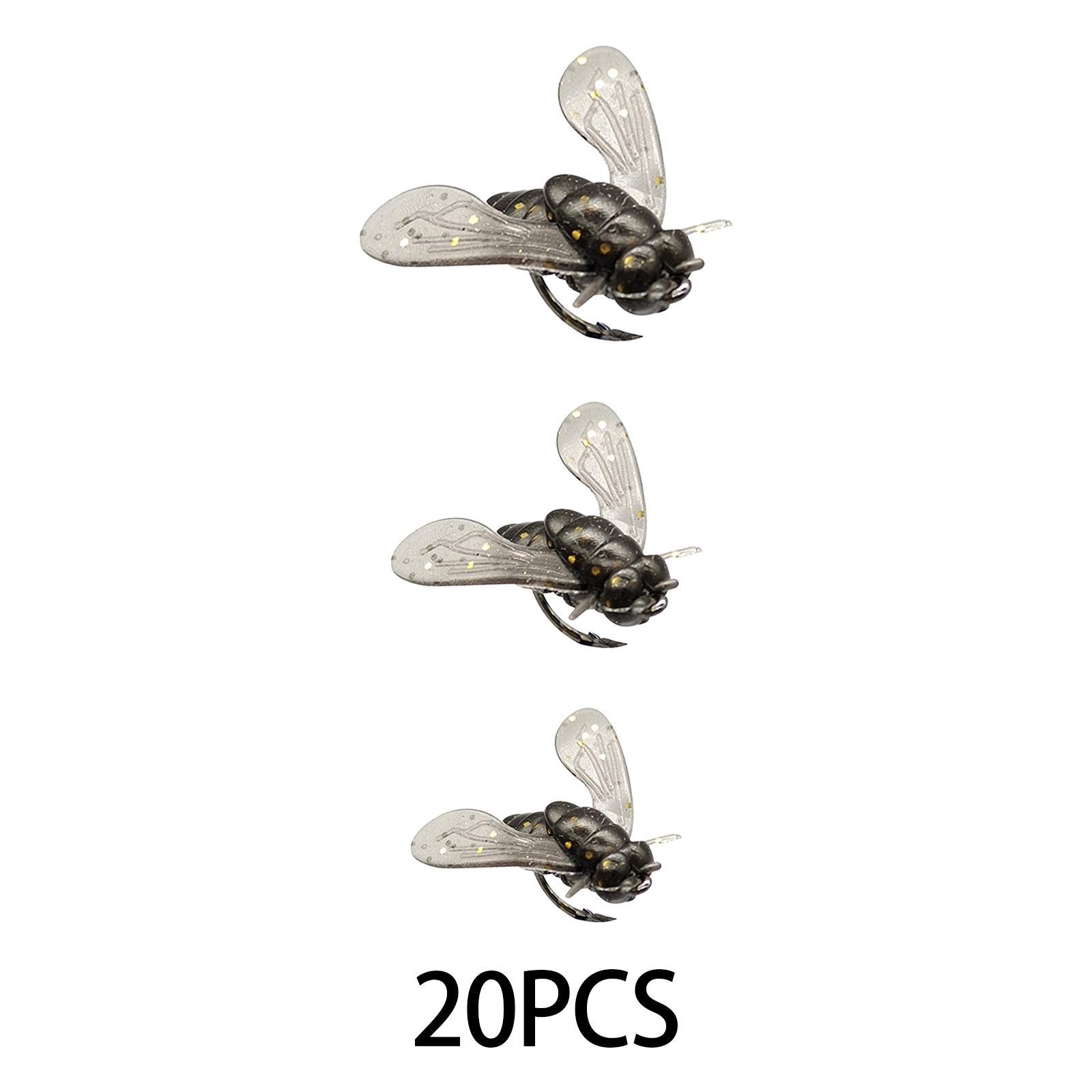 20pcs Fly Fishing Flies with Hooks Simulation Fishing Flies Bass Fishing Lures Large