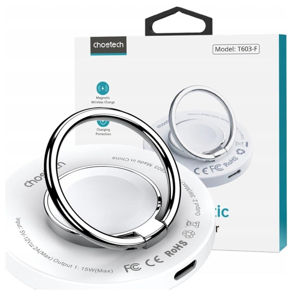 Wireless 2-in-1 Induction Charger Choetech T603-F, Holder (White)
