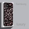 Lace Print P-Pattern Phone Case For Samsung S 9,10,21,30,22,23,24,25,Ultra,Plus,Lite,FE,4,5G Black Soft Case