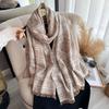New Shawl Women's Imitation Cashmere with Double-sided Scarf Camellia Fringed Cape