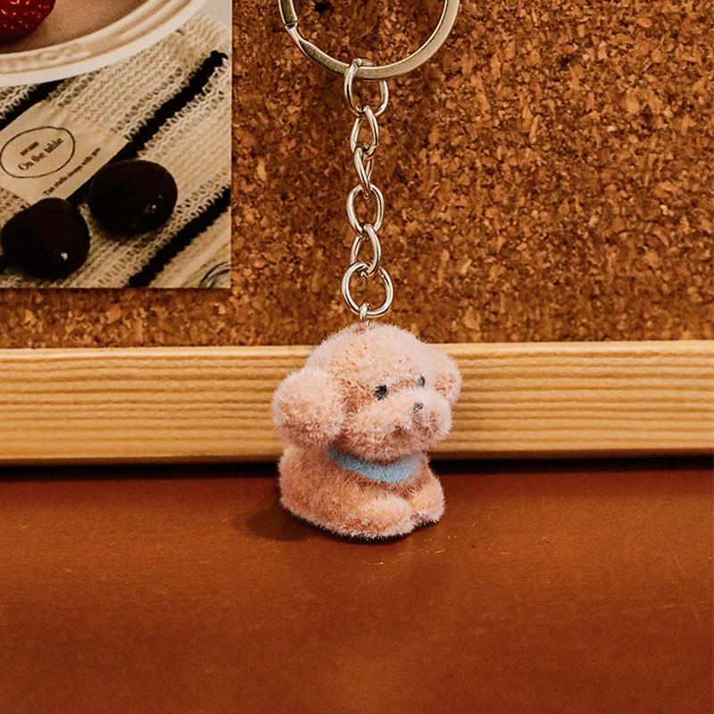 1PC Plush Playful Cartoon Soft Dog Durable Keychain Cute Pendant Exquisite Plush Gift 8.2*2.8cm