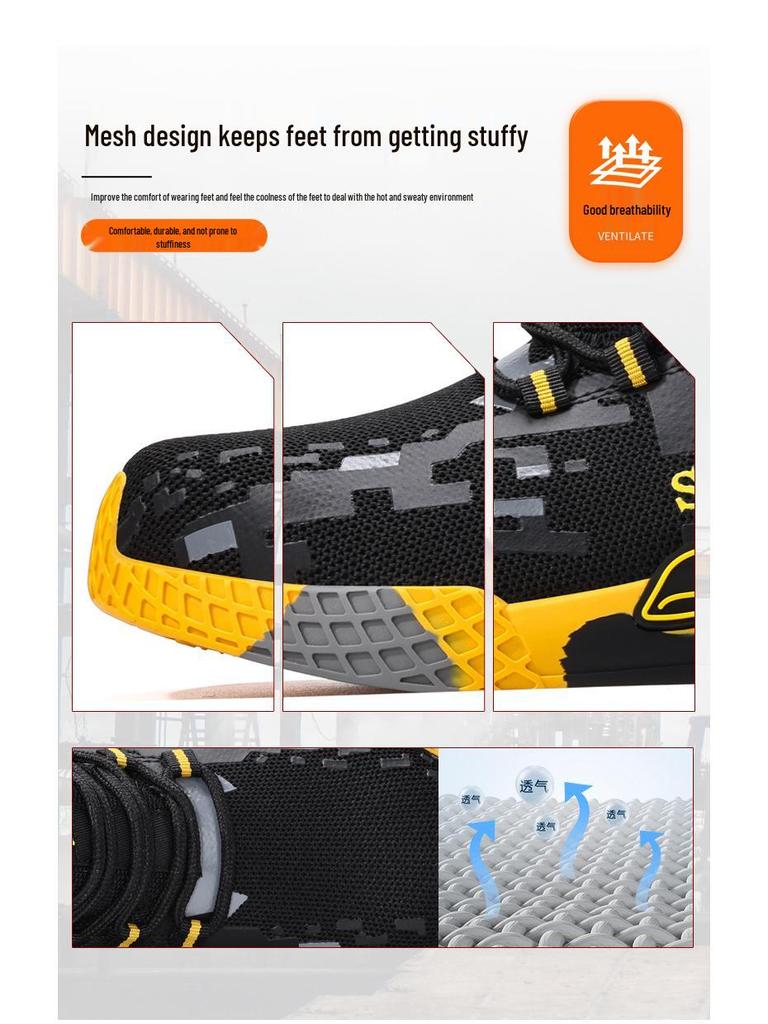 Herren-Sicherheitsschuhe für alle Jahreszeiten: Langlebig, Bequem, Stoßfest, Durchstichfest, Rutschfest Stahlkappenschutz.