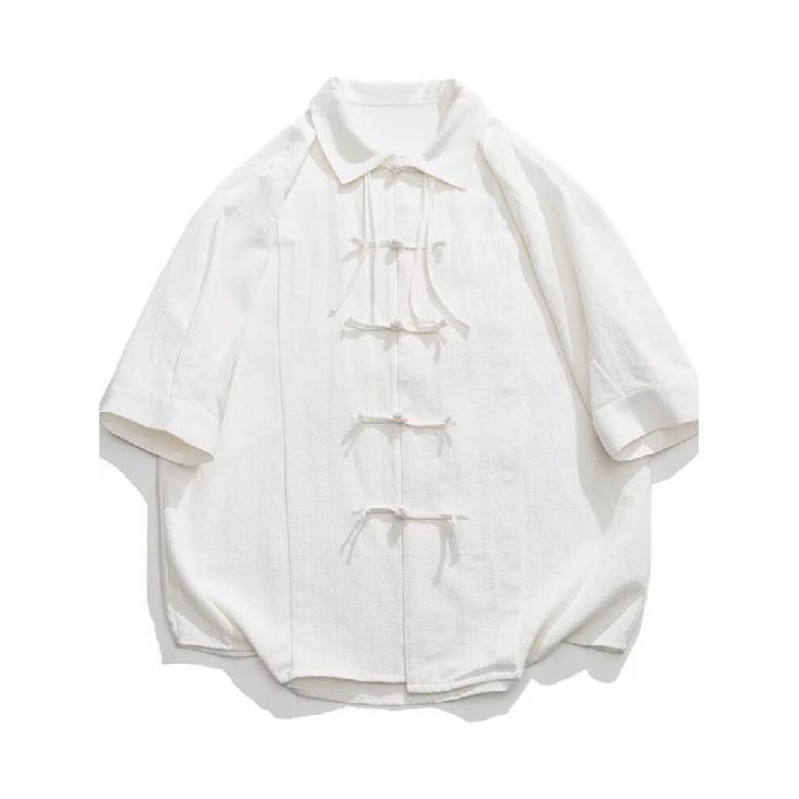 China-Chic Men'S Wear Chinese Style Shirt Men'S Button Shirt Cool Bamboo Leaf Embroidery Republic Of China Tang Suit