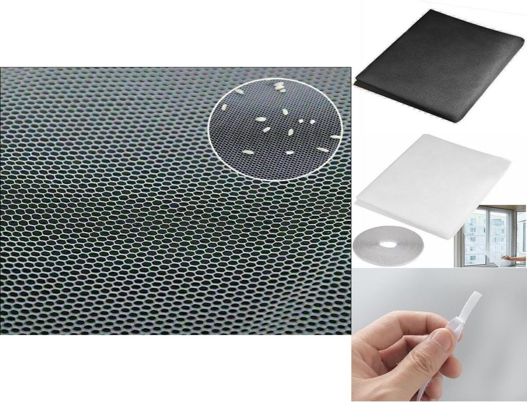Premium Window Mesh Door Curtain With Self-adhesive Net Guard For Mosquitoes And Bugs