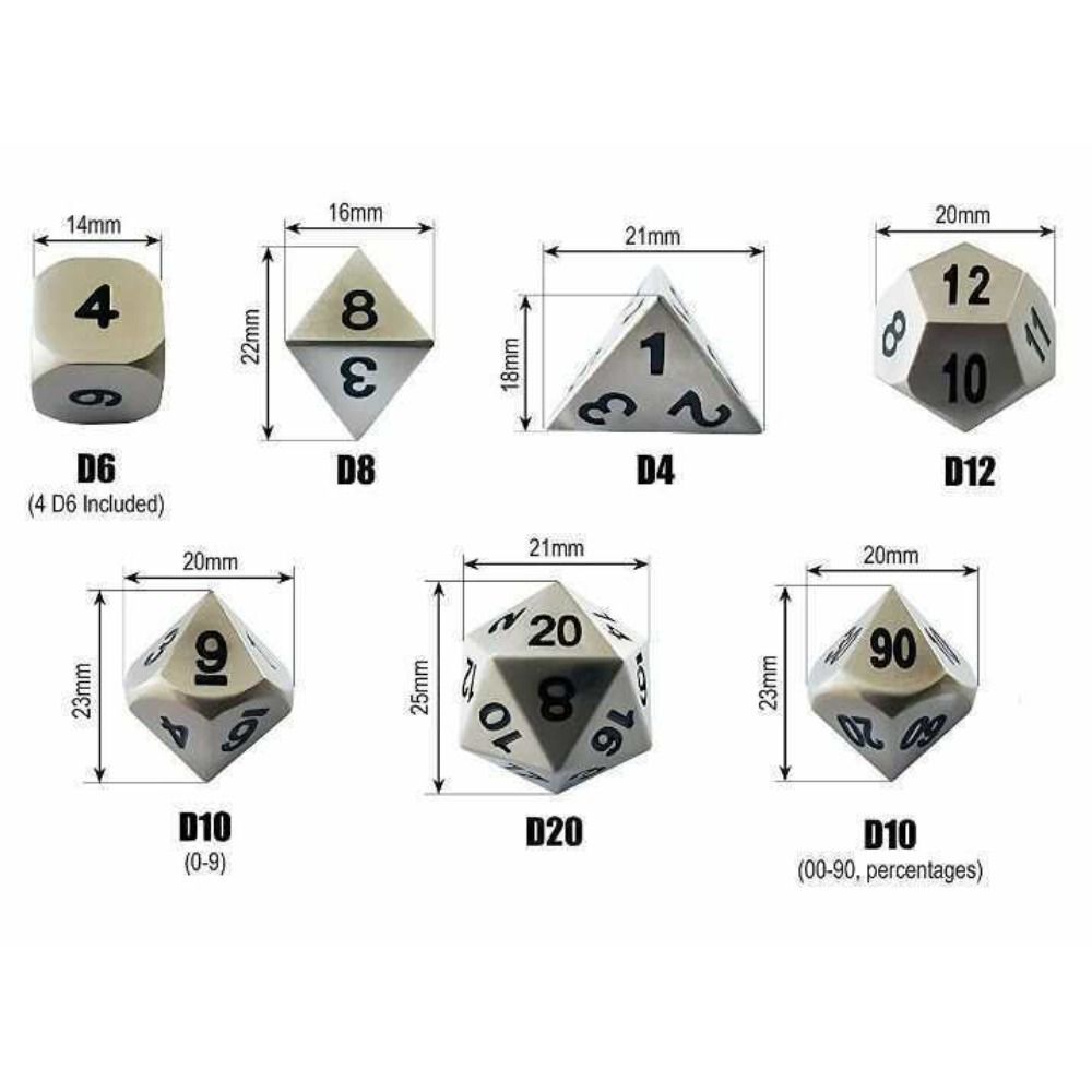 New Metal Metal Dice Set D4 D6 D8 D10 D12 D20 Multicolor Polyhedral Dice Polyhedral Sharp Corner Dice Gift