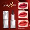 LESSXCOCO Black Diamond Rose Matte Volumizing Three-Color Lipstick - Double-Sided, Non-Stick To Cup.