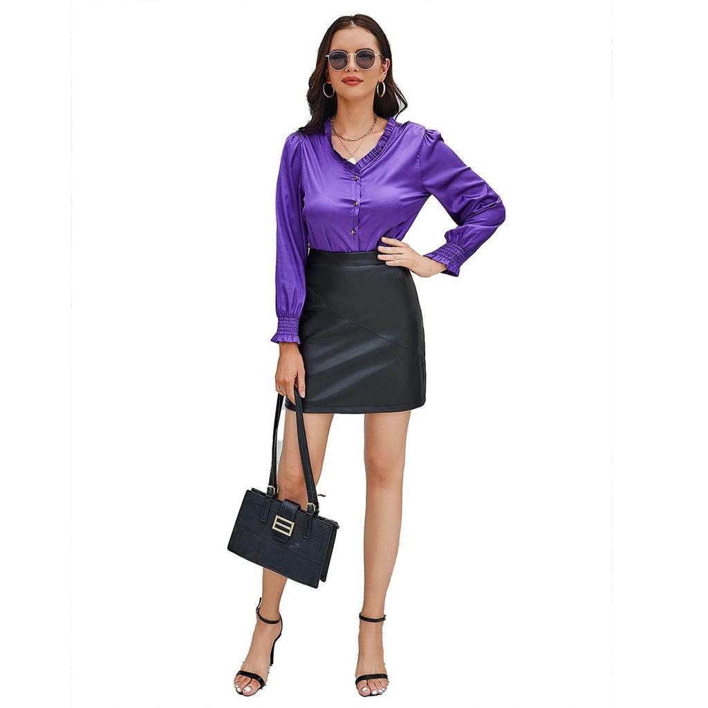 Women's Skirts Faux Leather Mini Skirt Party Club Evening Going Out Office Wear PU Short Dress In Black Brown Grey