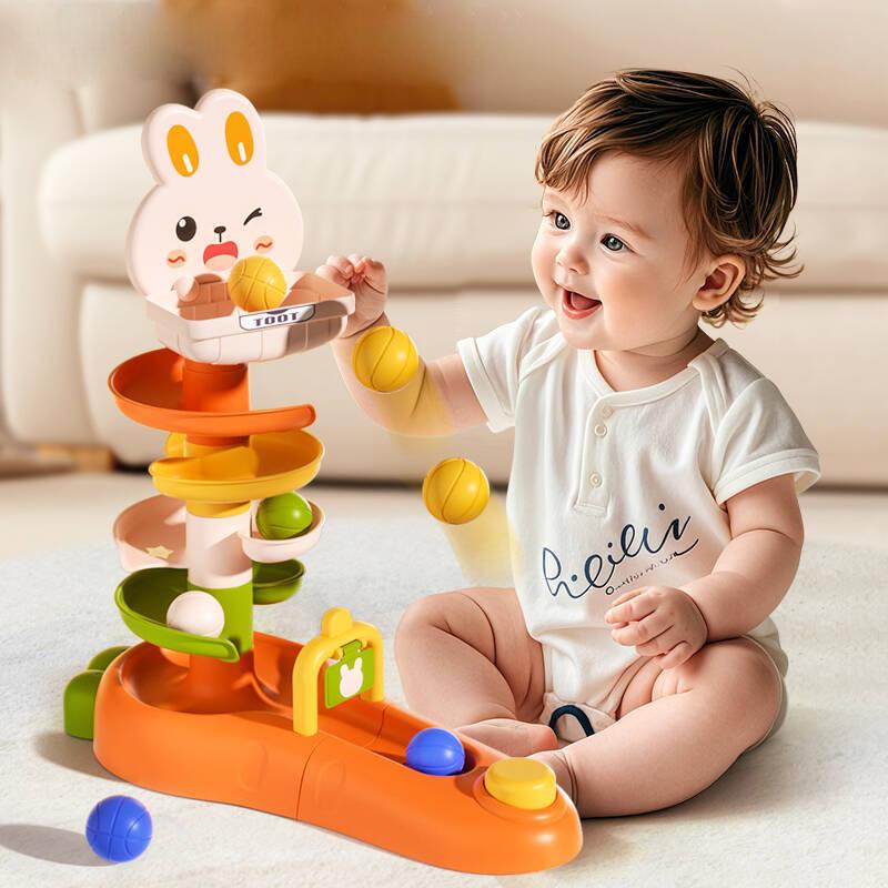 Ball Drop Toys for Toddler Montessori Stacking Tower Toy Baby Development Games Educational Learning Activity Birthday Gift