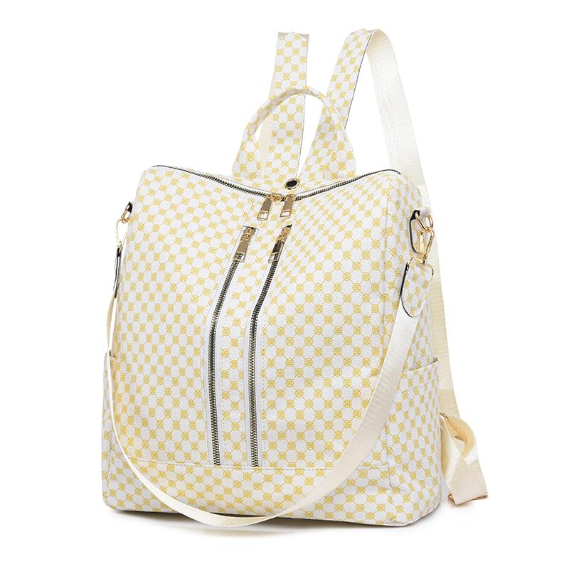 Kožený batoh Dámská cestovní taška s velkokapacitním potiskem