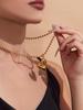 Oumayka 18K Gold-Plated Stainless Steel Heart & Round Bead Necklace
