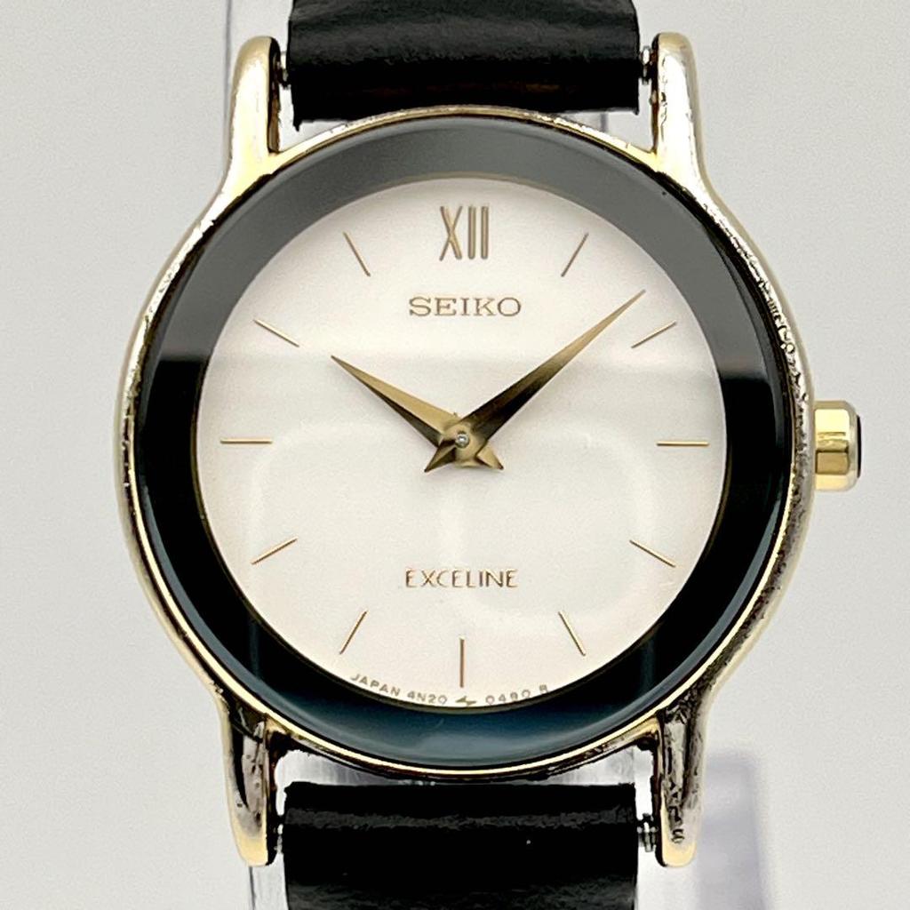[USED] Working/Battery SEIKO Exceline Round Face Quartz Wristwatch