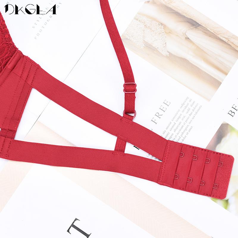 DKGEA Women Sexy Underwear Set Lace Black Push Up Bra Plus Size C D Cup