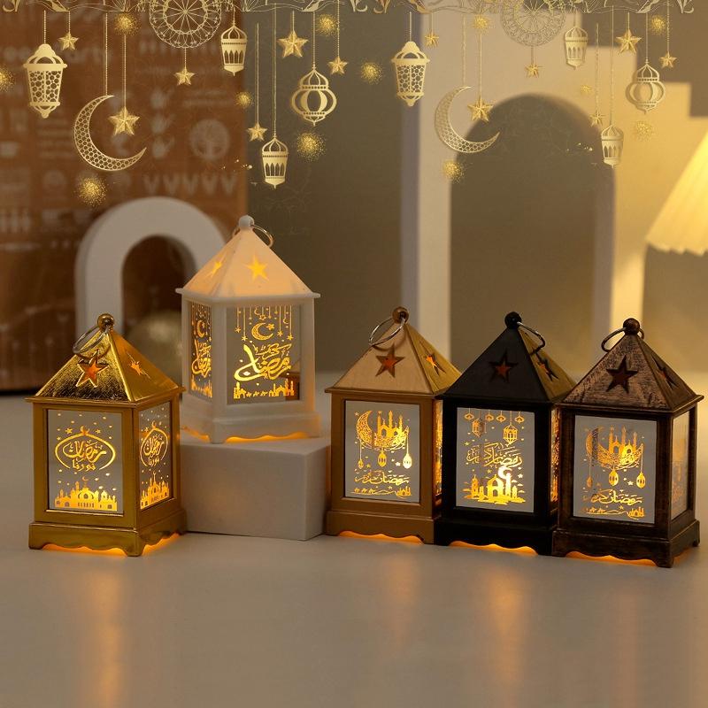 Ramadan Dekorationen Kerzenlampe 2026 Eid Mubarak HängeLaterne Muslimisches Geschenk Ornament Ramadan Mond und Sterne Nachtlicht