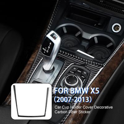 Kryt držáku nápojů do auta Dekorace Samolepka z uhlíkových vláken Úložný box Samolepka Pro BMW X5 E70 2007-2013 Autopříslušenství Dropshipping