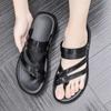 2025 Summer New Men White Leather Sandals Outdoor Comfortable Breathable Sports Casual Non-Slip Beach Luxury Sandals