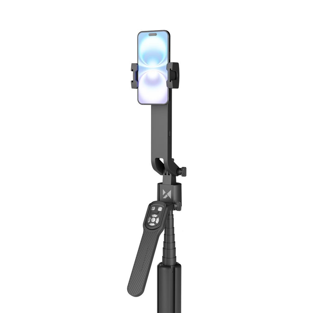 Selfie-Stick-Stativ für Fotos mit Gesichtserkennung 360 AI-Gestenerkennung - Schwarz