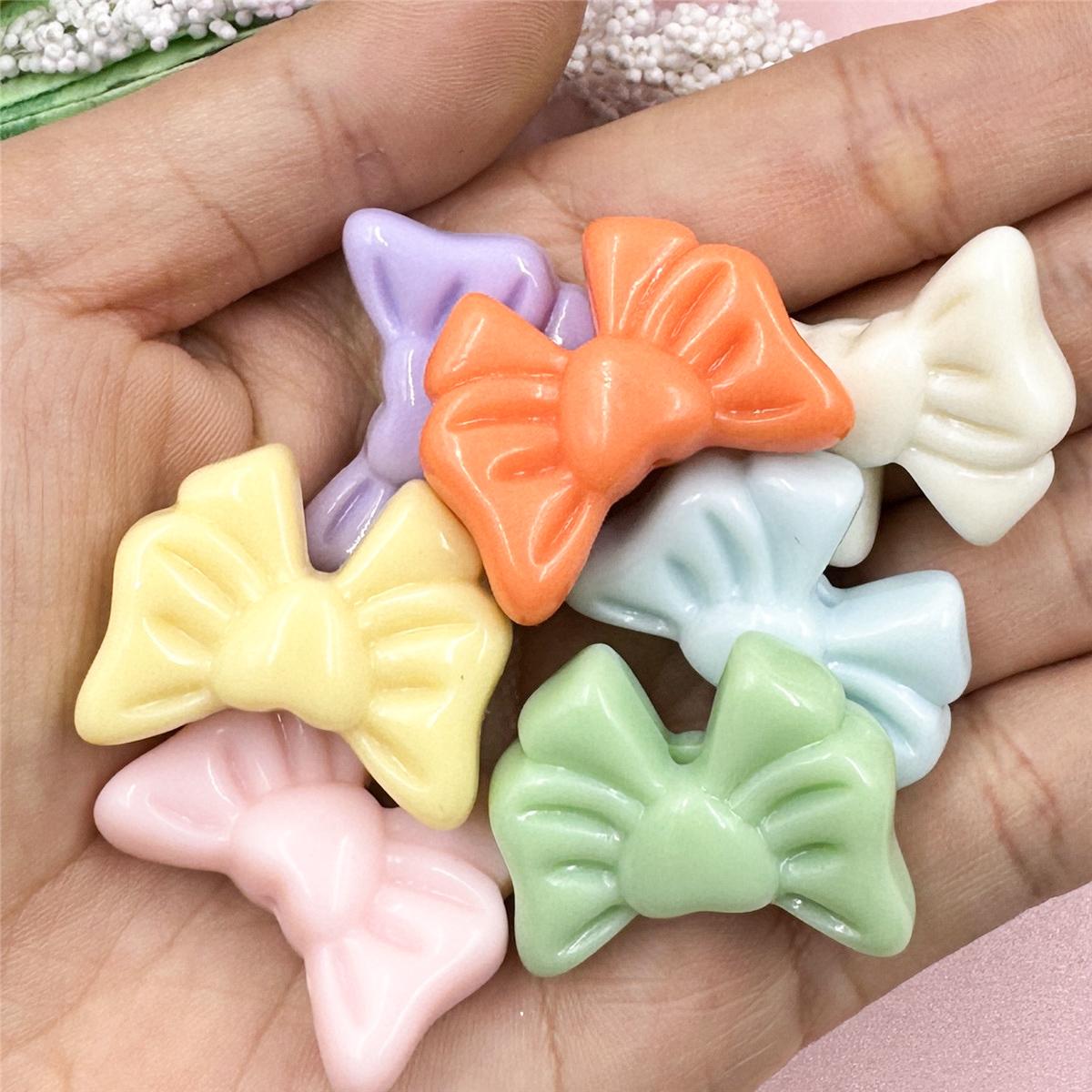 

Сердце DIY Ювелирные аксессуары Акриловые одноцветные ювелирные изделия Материалы из бисера 22,5*28 мм 7 шт. Бантик Свободные бусины для изготовления браслетов и сережек