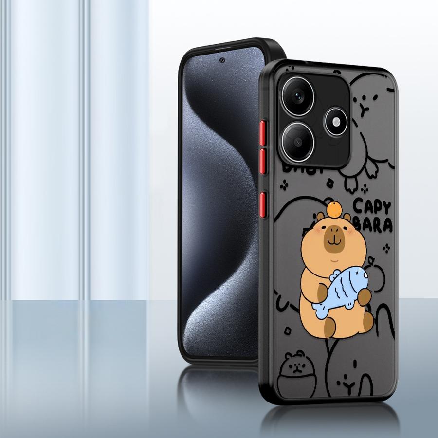 Funda Back Phone Cover Case for Xiaomi Redmi Note 14 11 A4 14C 13C 10 12 13 Pro Plus 9S Cute Capybara