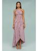 High-End Women's Chiffon Midi Dress with Ruffle Pleats, European and American Fashion