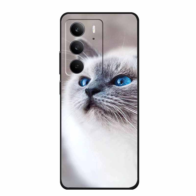 For Realme Narzo 80 Lite 5G Case Narzo80 Lite Coque Cartoon Cat TPU Black Silicone Soft Phone Case For Realme Narzo 80Lite Funda