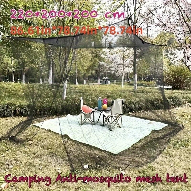 Large Single Door Camping Mosquito Net Pop-Up Instant Setup Outdoor Bug Tent for Family Portable Travel Insect Screen