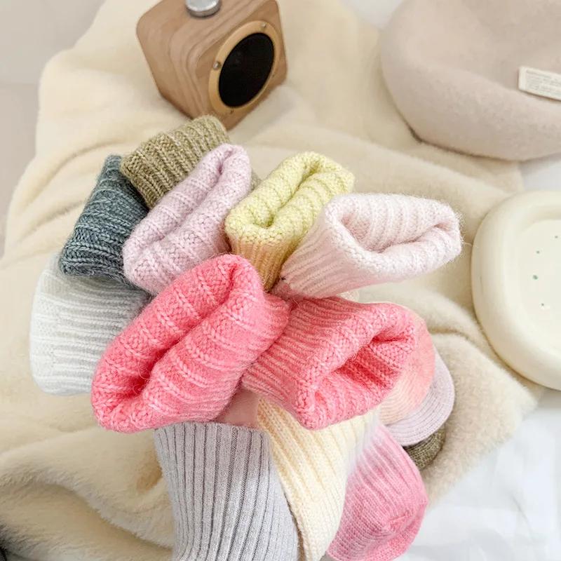 Winter Thick Warm Long Socks Gradient Wool Cashmere Kawaii Socks Women Thermal Floor Sleeping Socks New  Gift Autumn New