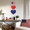 Independence Day Heart Shaped Wooden Door Decoration,heart Shaped Flag String Decoration For Holiday Parties.