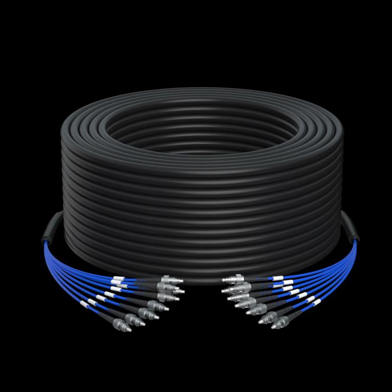 AIENKIS Outdoor Armored Single-Mode 8-Core FC-FC Fiber Optic Patch Cable