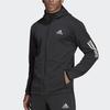 Adidas Striped Zip Hoodie Jacket Men Outerwear Black HC3060