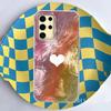 Capa de Celular Feminina INS Moda Listras de Onda Leopardo para Samsung Galaxy S25 S24 S23 S22 S21 S20 FE Plus Ultra Capa Shell