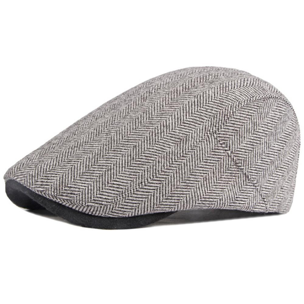 HT4841 Mens Berets Women Autumn Winter Hat Striped Artist Painter Beret Hat Adjustable Ivy Flat Cap Male Female Wool Beret Caps