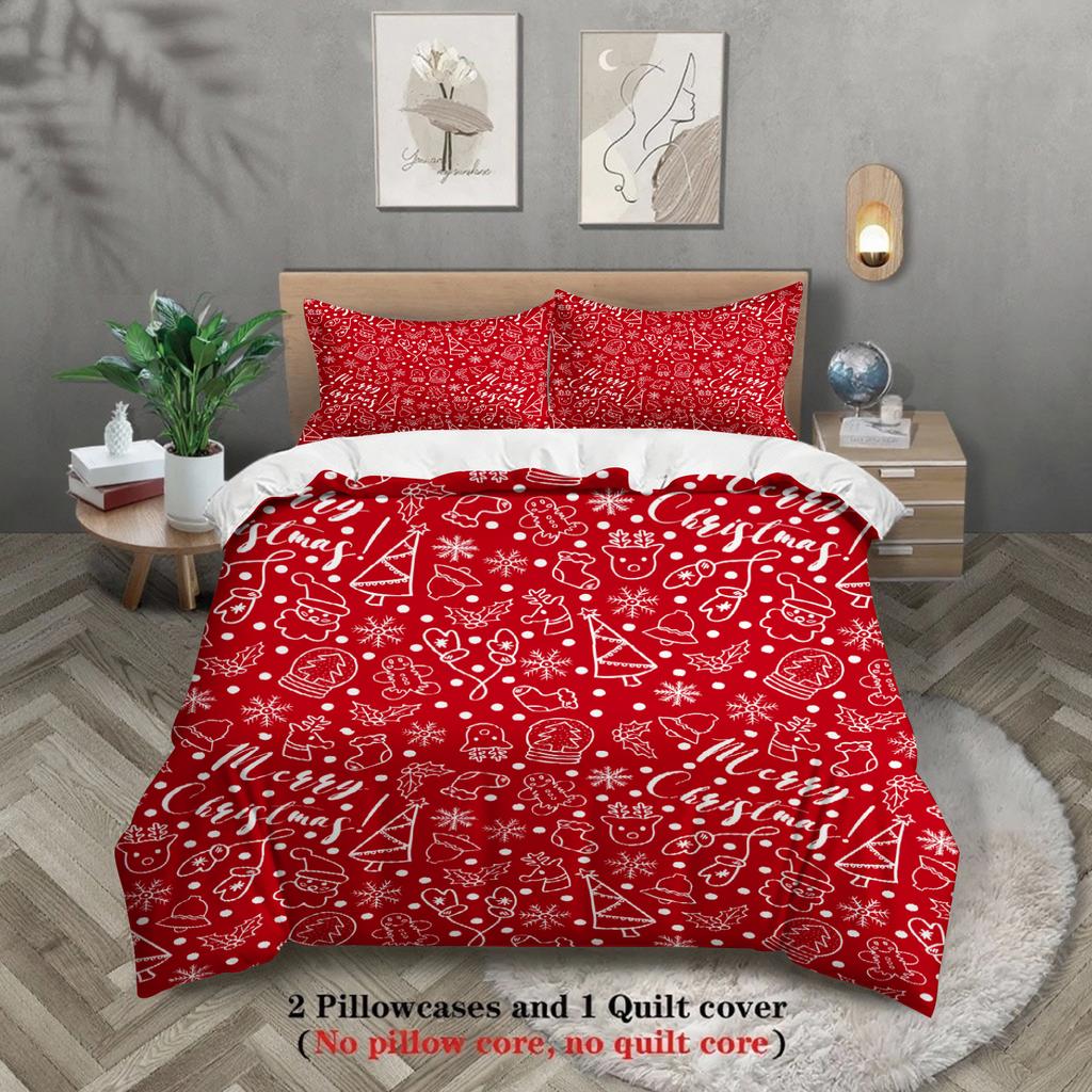 2026 Christmas Bedding Set New Year Duvet Cover Set Soft Single Twin Size Home Decor Christmas Gift For Kids Women Home Decor