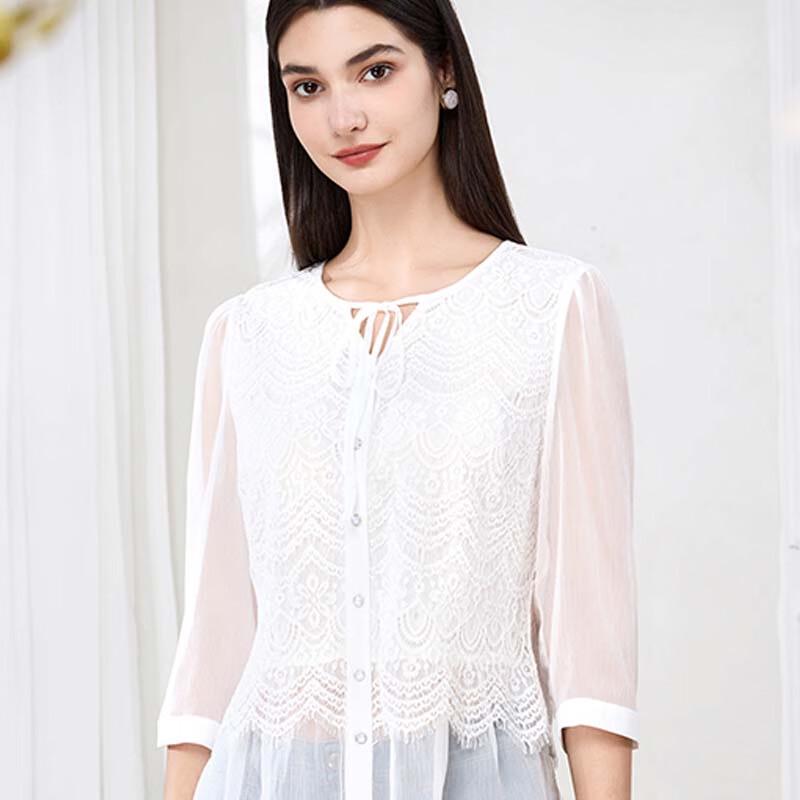 JESSIE Elegant French Lace Blouse L