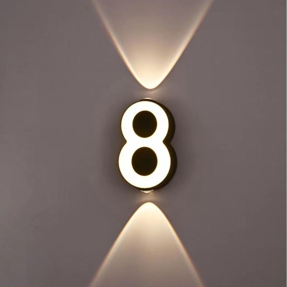 Minimalist Styling Nordic Modern LED Wall Light Simple Geometric Structure Waterproof House Number Plaque Lamp