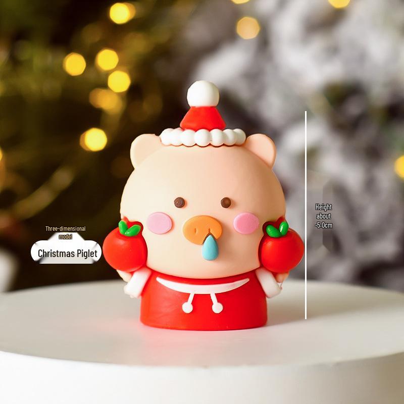 Popular Soft Glue Christmas Cake Ornaments: Santa Claus & Snowman Inserts for Holiday Party Desserts