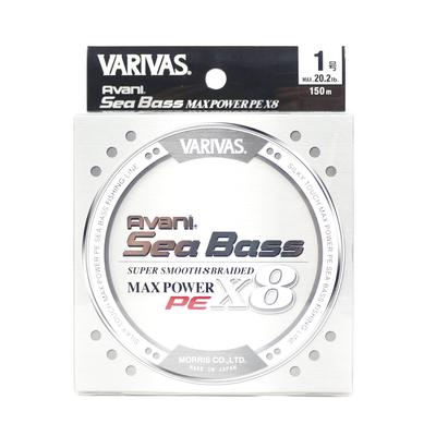 Varivas PE-Schnur Seabass Max Power X8 Silber 150 m PE 1,0 20,2 lb (5752)