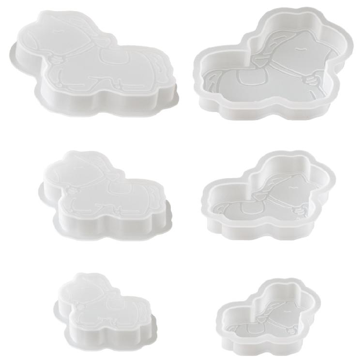 Silicone Horse Shaped Ornament Mold Desktop Decoration with Round Base Mould For Creative Handmade Enthusiasts