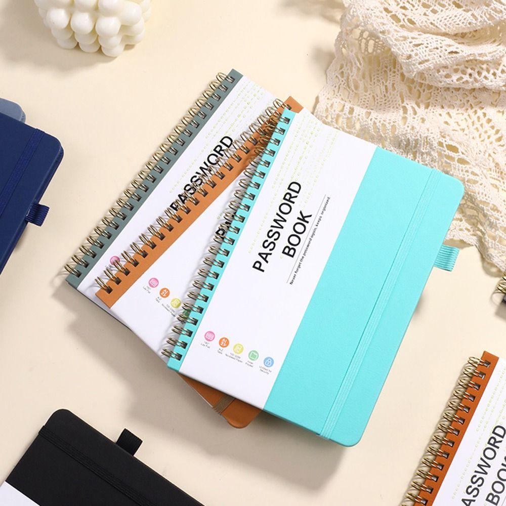 With Pen Holder Strap Note Book 112 Pages Password Recording Coil Book Durable Codebook