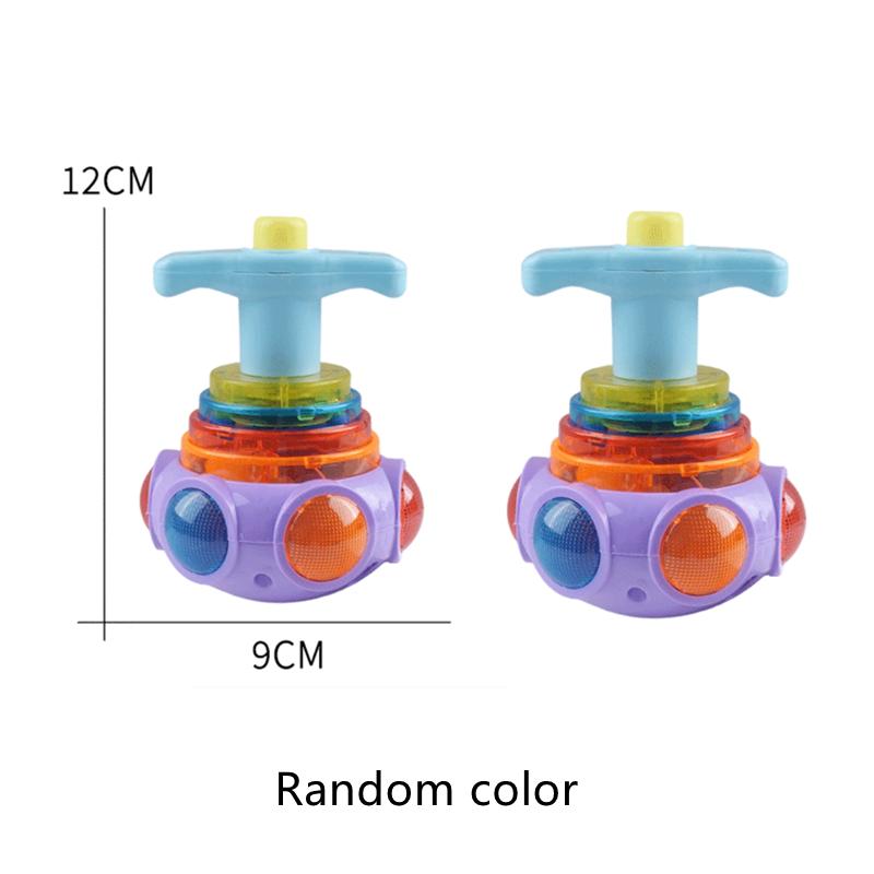 1 Pc Light Up Flashing Music Spinning Tops Luminous Rotating Gyroscope Kids Gifts Birthday Party Favors Goodie Bag Fillers
