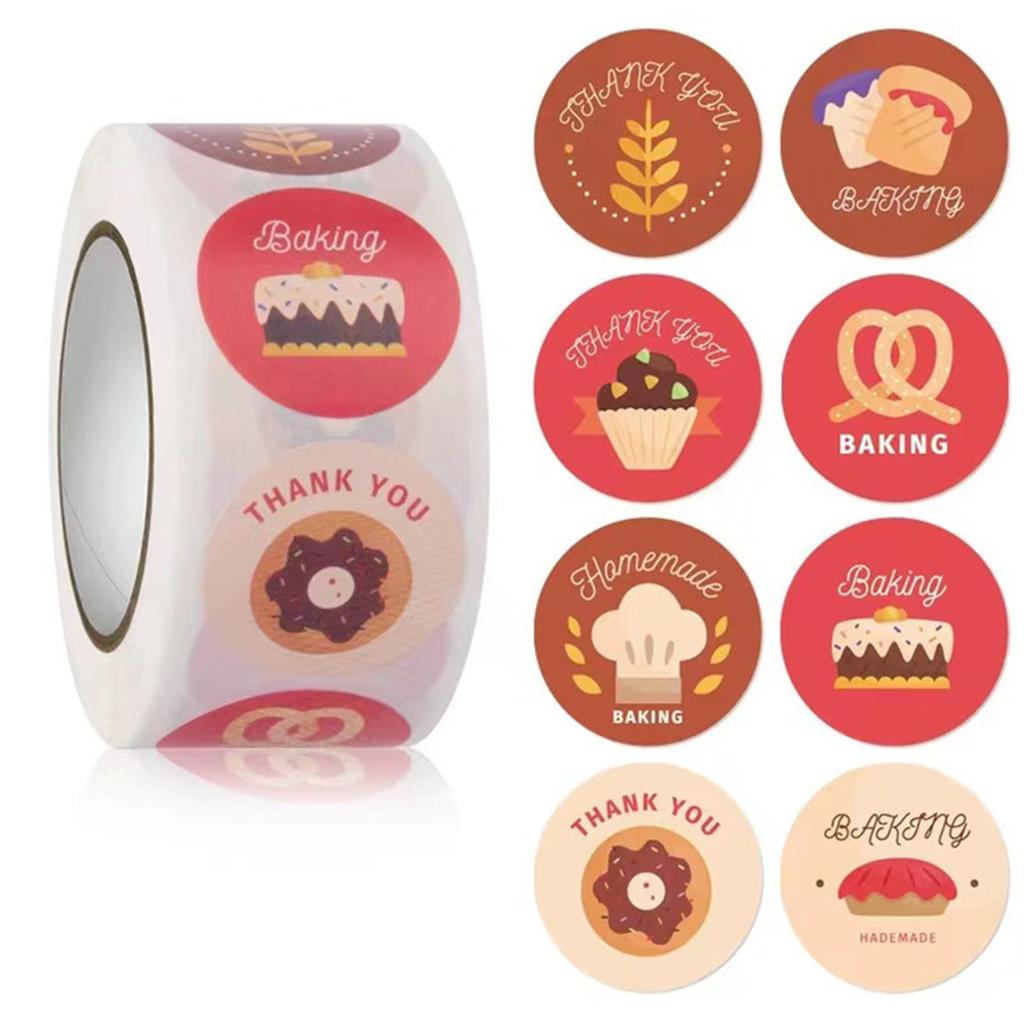 Round Handmade Lables Sticker Self-adhesive Sealing Sticker Baking Decorative Stickers for Gift Wrap Tag Small Business