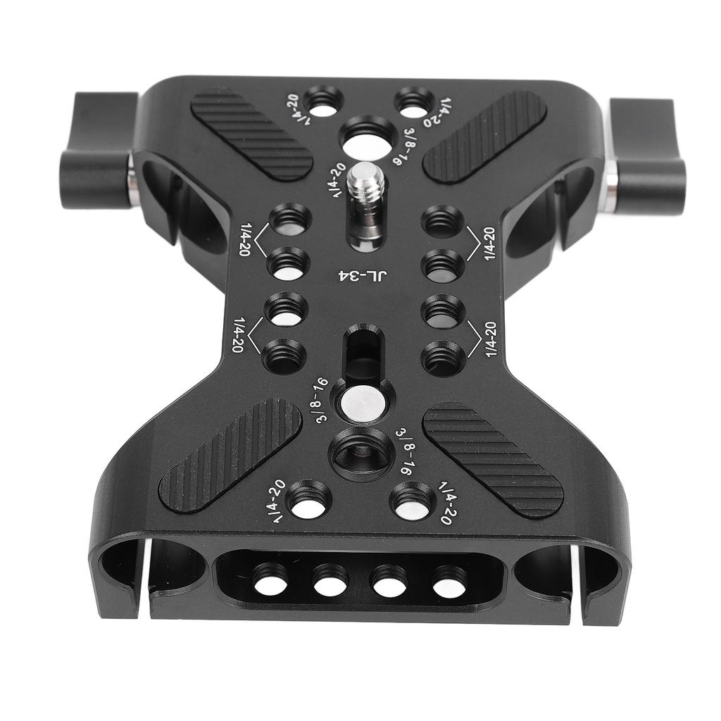 15mm Rail Camera Base Plate Professional Double Hole Pipe Quick Release Plate Camera Mounting Baseplate for Photography