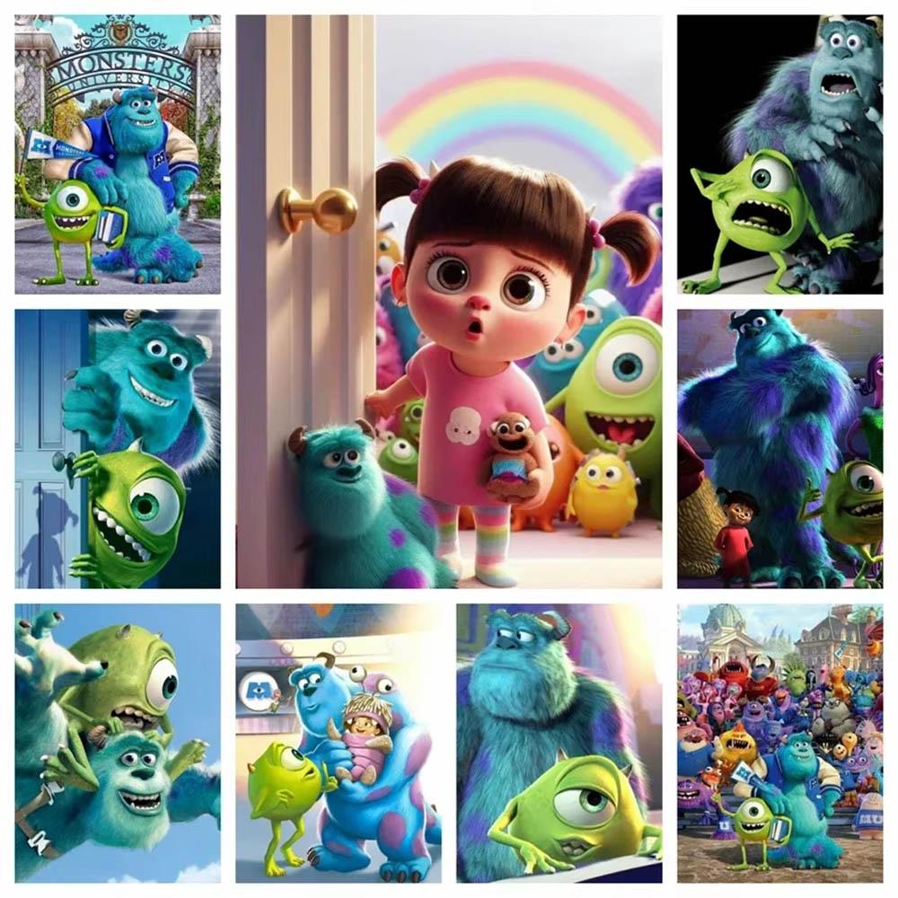 2026 Neues Disney Monster AG Diamantstickerei Cartoon Runde Diamantmalerei Neues Mosaik Puzzle Strasssteine Heimwanddekoration