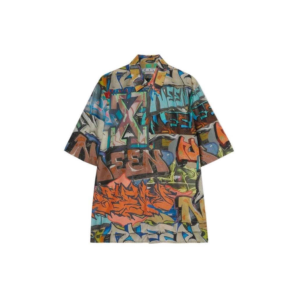 Off-White Neen Allover Over Short-Sleeve Shirt Multicolor Men Tops Multi-Color OMGA216S22FAB0018400