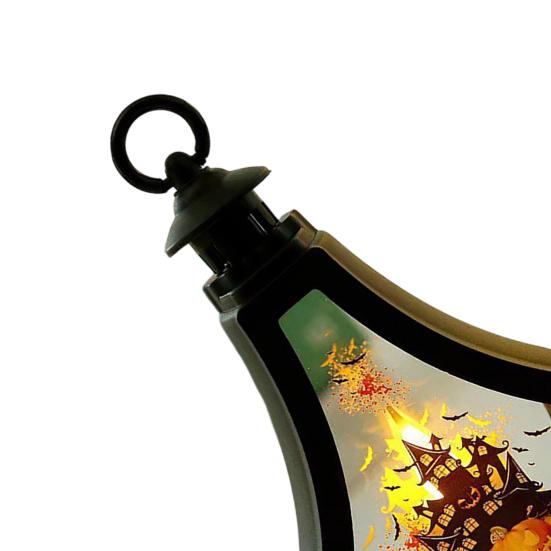 Yousheng Halloween Candle Lantern, Vintage Castle Witch Scarecrow Flameless LED Lighted Lantern for Halloween Table