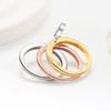 925 Sterling Silver Jewelry 3 Seperate Color Crystal Paperclip Finger Rings for Women Wedding Party Jewelry Girls Friend Gift