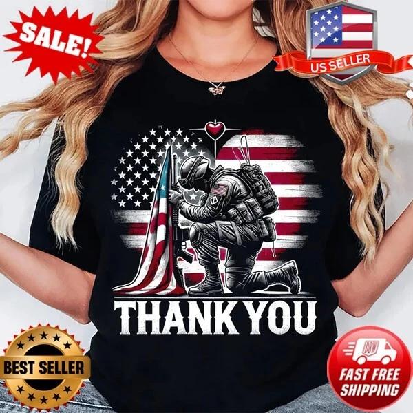 Thank You Veteran Shirt, Veterans Day Shirt, Honor and Remember Patriotic Tee S
