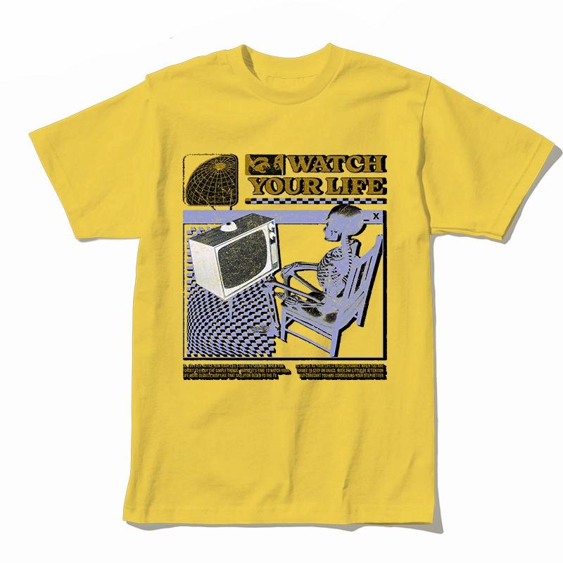 

Coolmind U0005-T2 Funny Skull Graphic Exclusive Print Men T Shirt Big Size Cotton Tshirt Men Funny Tee Shirts 4XL