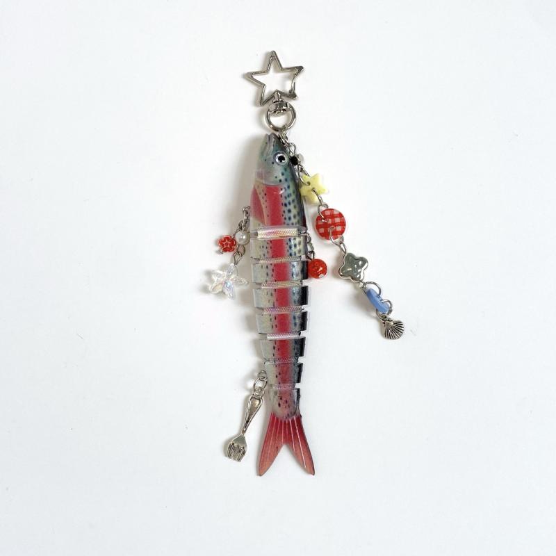 Exquisite Handmade Fish Keychain For Fishing Enthusiasts Souvenir Gifts Bag Pendant Decoration Jewelry Accessories